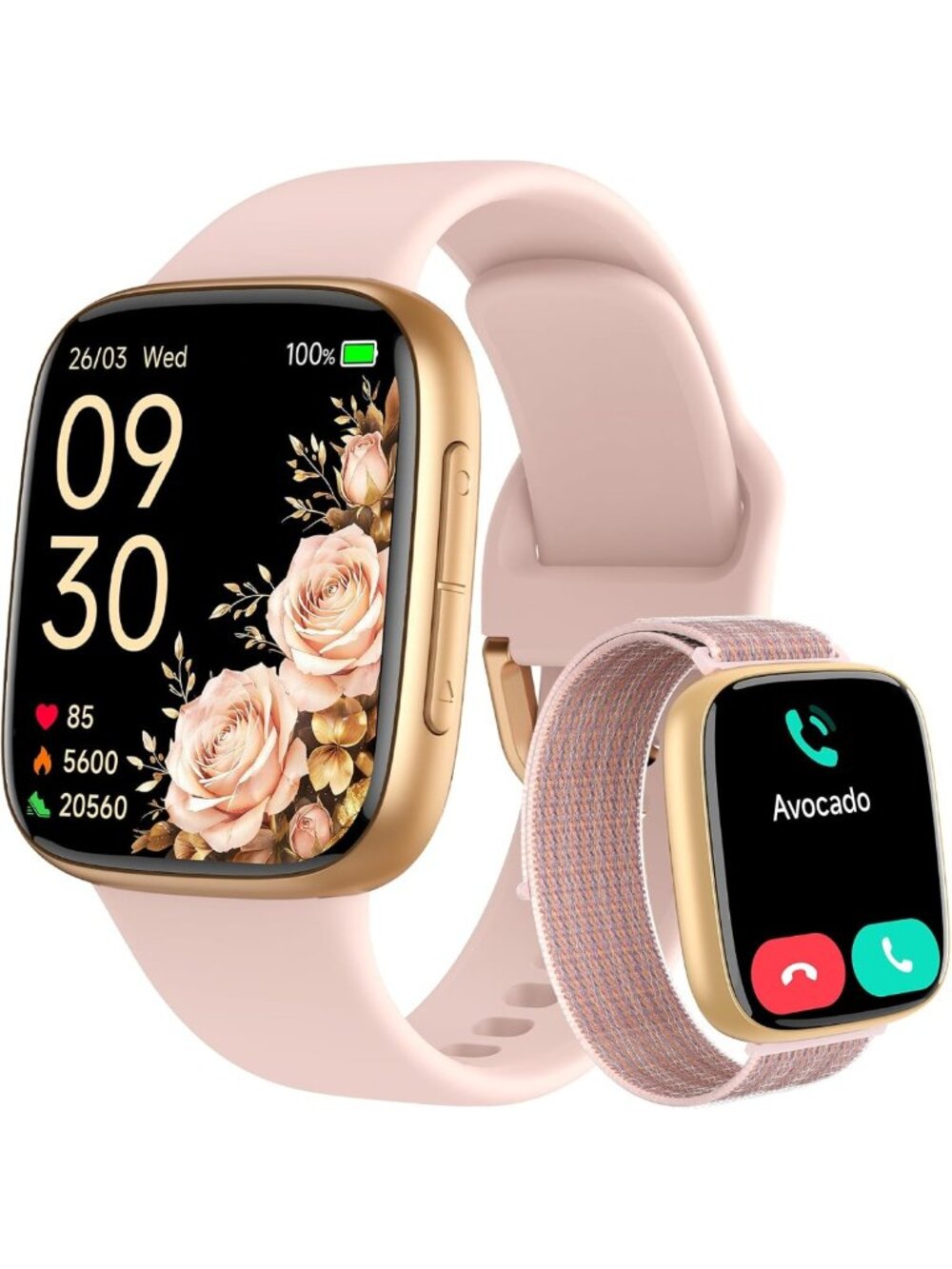 Stylish Smartwatch for Women - 1.85" AMOLED, Waterproof Fitness Tracker, Heart